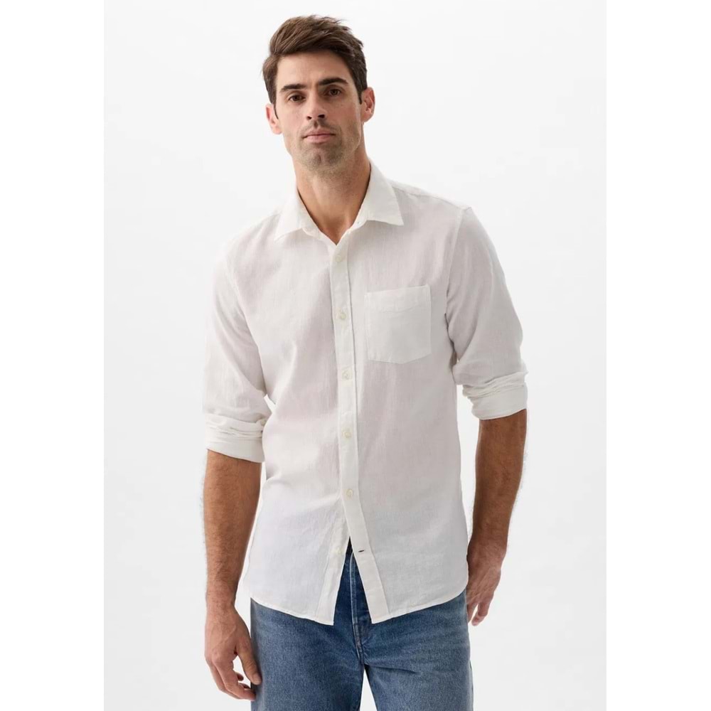 Gap Keten Karışımı Standart Fit Gömlek 885302 Erkek Gömlek