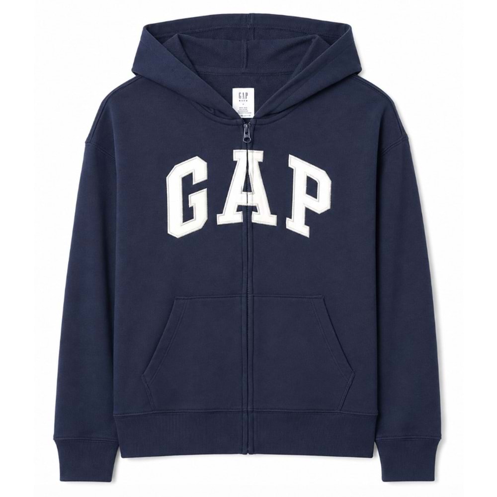 Gap V-Bas Heritage Gap Logo Baskılı Kapüşonlu Çocuk Sweatshirt