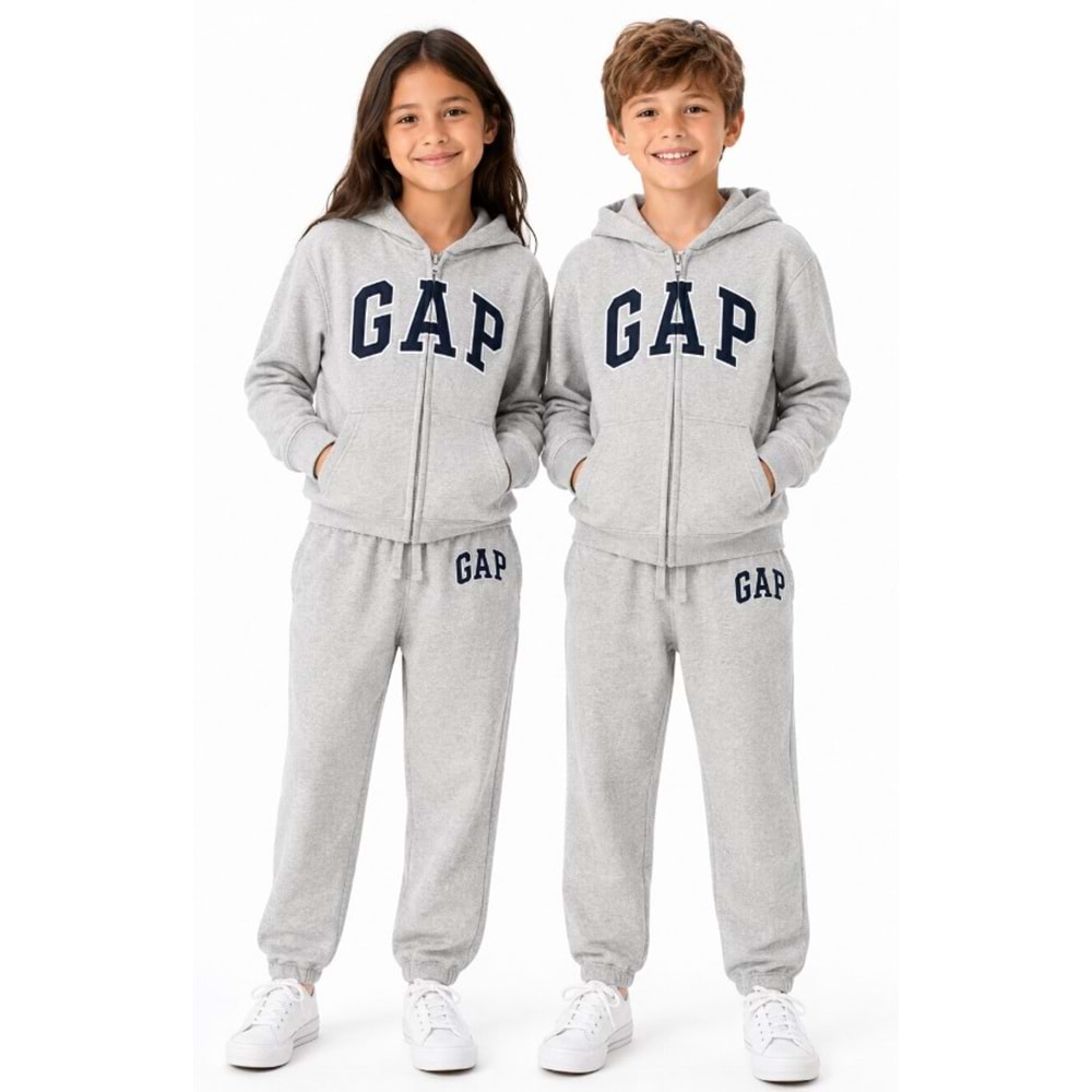 Gap V-Bas Heritage Gap Logo Baskılı Kapüşonlu Çocuk Sweatshirt