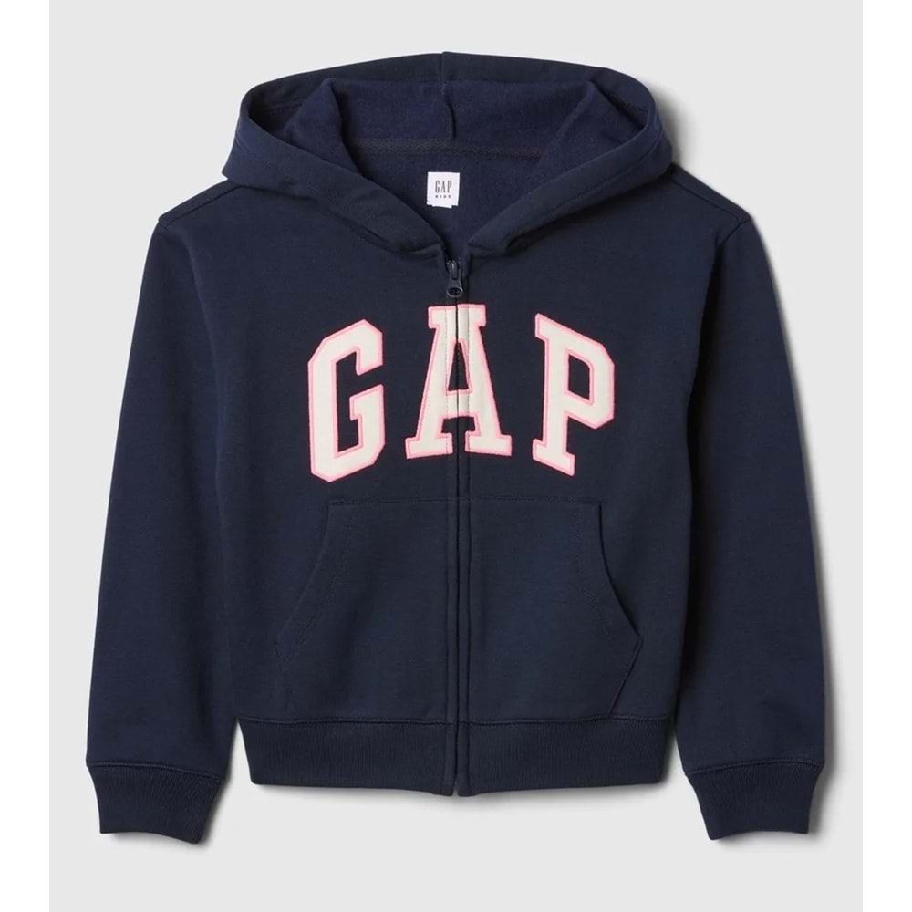 Gap V-Bas Heritage Gap Logo Baskılı Kapüşonlu Çocuk Sweatshirt