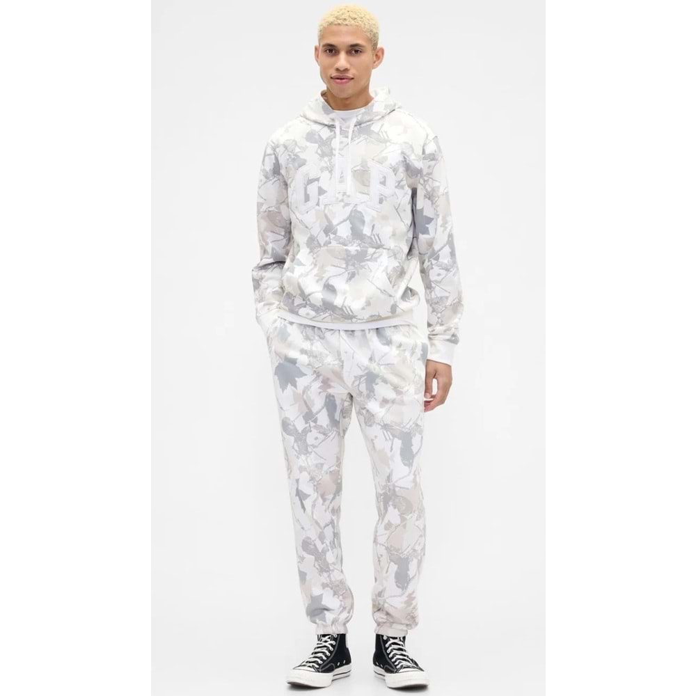 Gap 821645 Kamuflaj Logo Erkek Kapüşonlu Sweatshirt