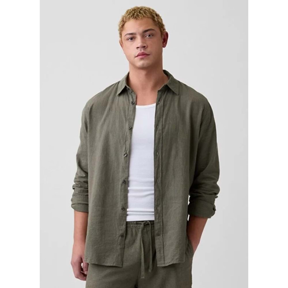 Gap Keten Karışımı Standart Fit Gömlek 887952007 Erkek Gömlek