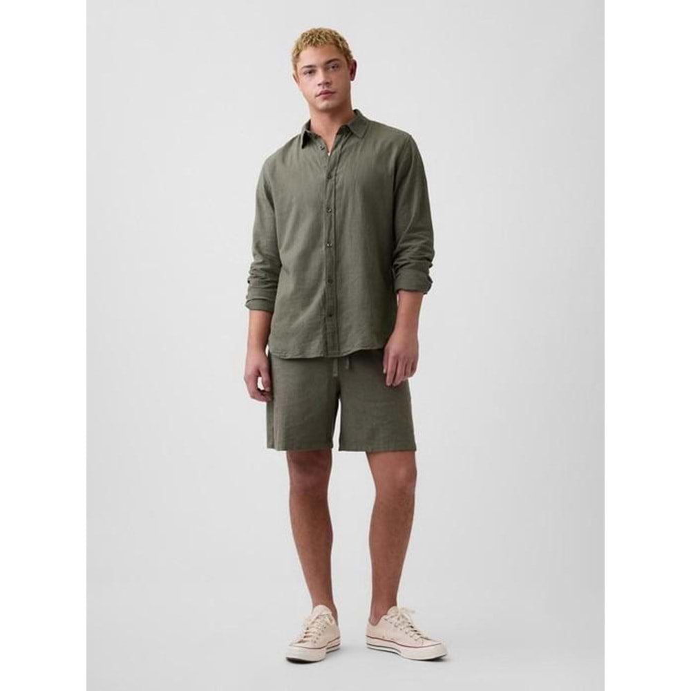 Gap Keten Karışımı Standart Fit Gömlek 887952007 Erkek Gömlek