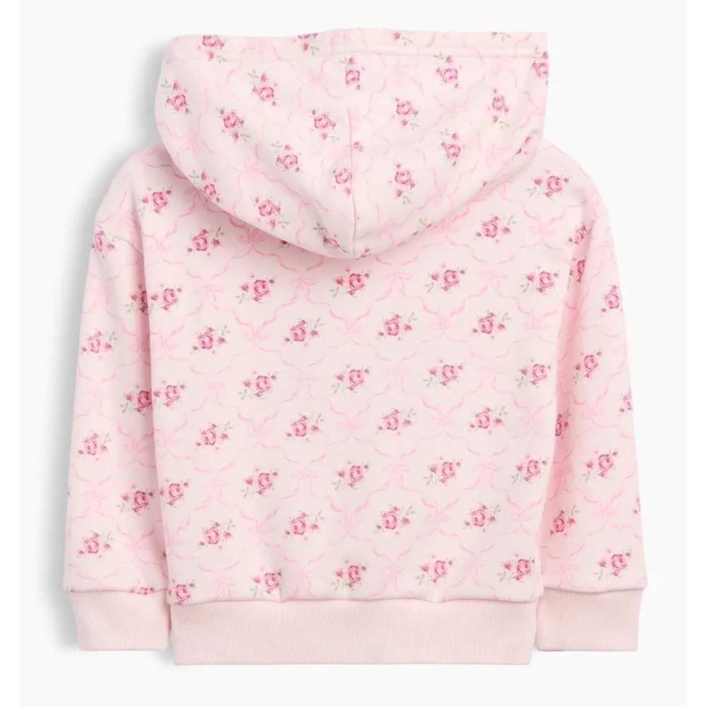 Gap V-Bas Heritage Gap Logo Çiçek Baskılı Kapüşonlu Çocuk Sweatshirt