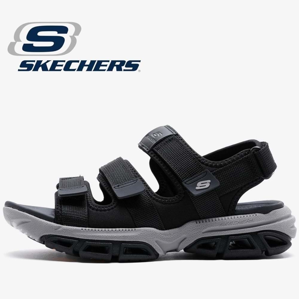 Skechers Atlan-Bodie 210444-BLK Ortopedik Erkek Sandalet