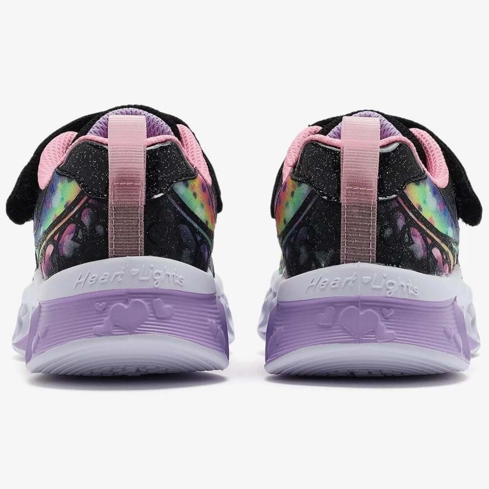 Skechers Flutter Heart Lights - Groovy Swirl 303253L-BKPK Ortopedik Işıklı Çocuk Spor Ayakkabı