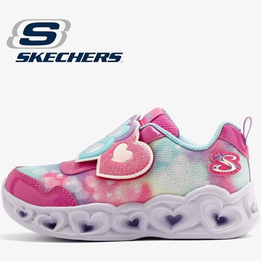 Skechers Heart Lights-Lovin Reflection 302693N-PKTQ Işıklı Ortopedik Çocuk Spor Ayakkabı