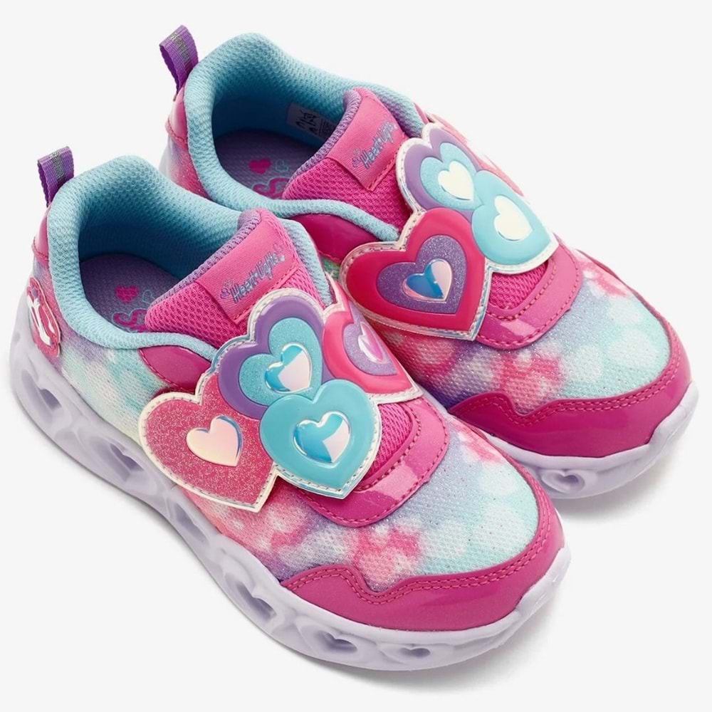 Skechers Heart Lights-Lovin Reflection 302693N-PKTQ Işıklı Ortopedik Çocuk Spor Ayakkabı