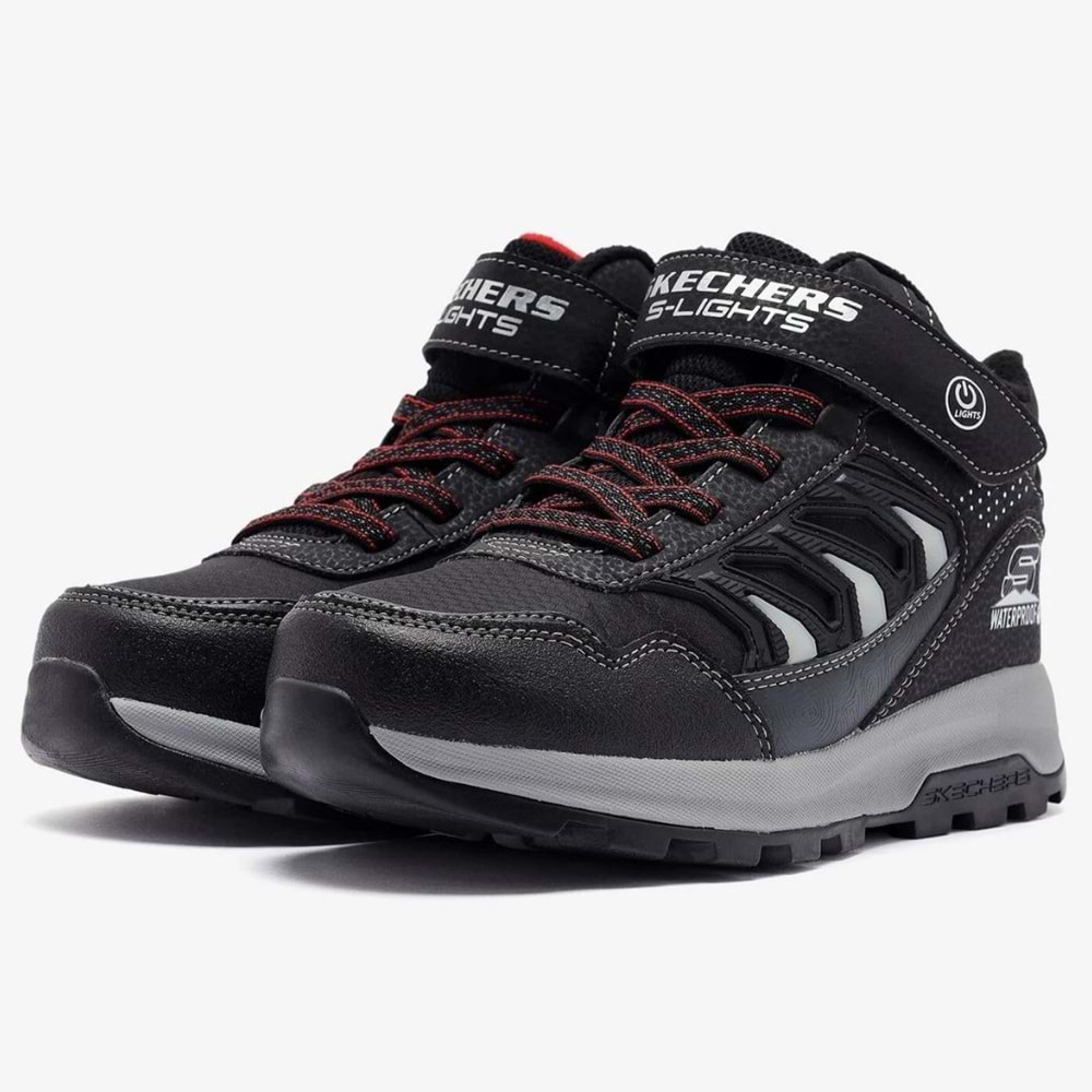 Skechers Storm Blazer - Glow Roam 406410L-BKCC Kauçuk Taban Ortopedik Işıklı Çocuk Bot