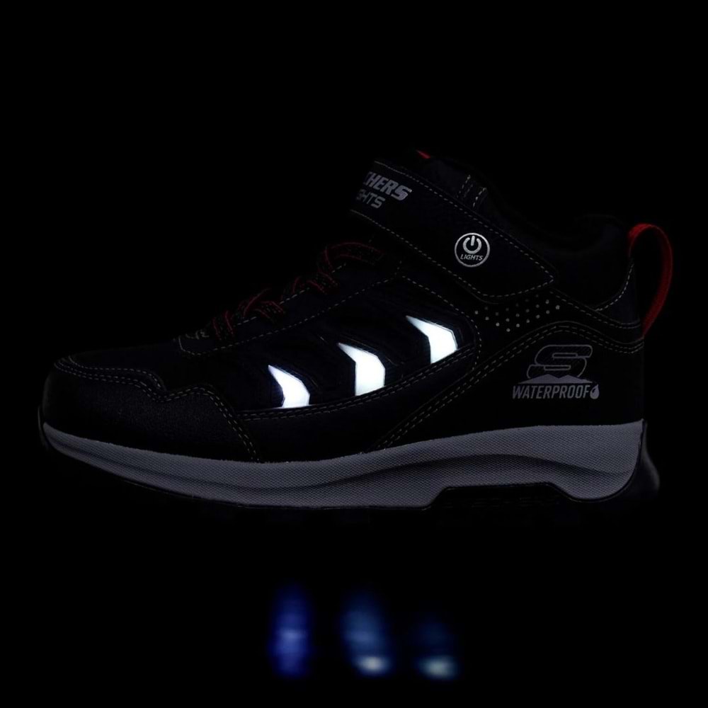 Skechers Storm Blazer - Glow Roam 406410L-BKCC Kauçuk Taban Ortopedik Işıklı Çocuk Bot