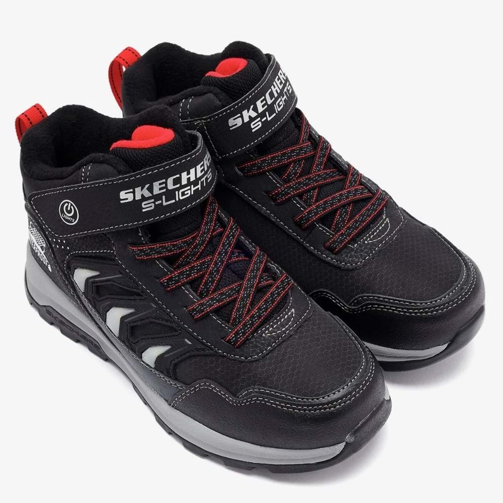 Skechers Storm Blazer - Glow Roam 406410L-BKCC Kauçuk Taban Ortopedik Işıklı Çocuk Bot