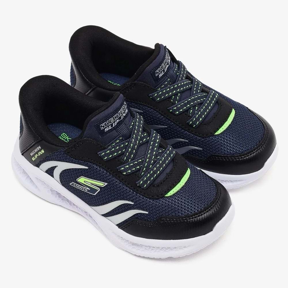 Skechers Meteor Lights Brisk Beams 403848N-NVBK Işıklı Ortopedik Çocuk Bebek Spor Ayakkabı