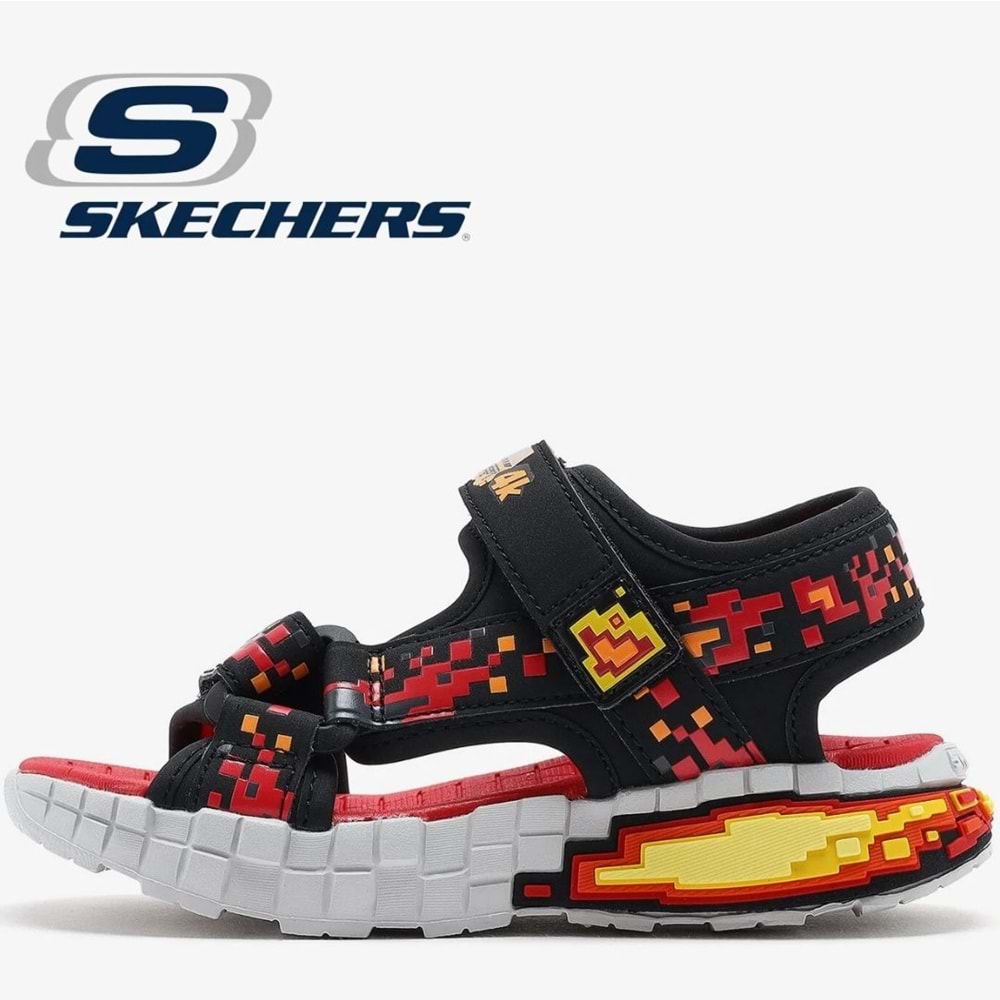 Skechers Megacraft Megasplash 4K 402161L-BKRD Ortopedik Çocuk Sandalet