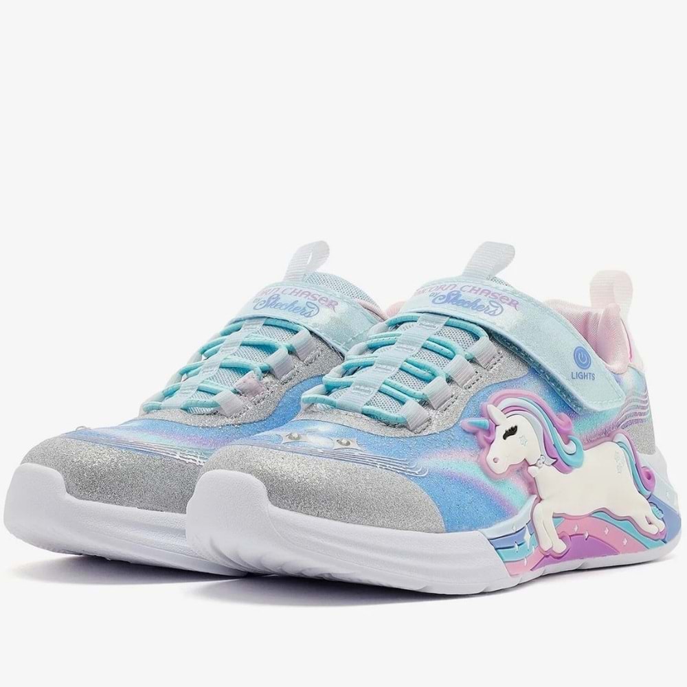 Skechers Unicorn Chaser 302298L-SMLT Işıklı Ortopedik Çocuk Spor Ayakkabı