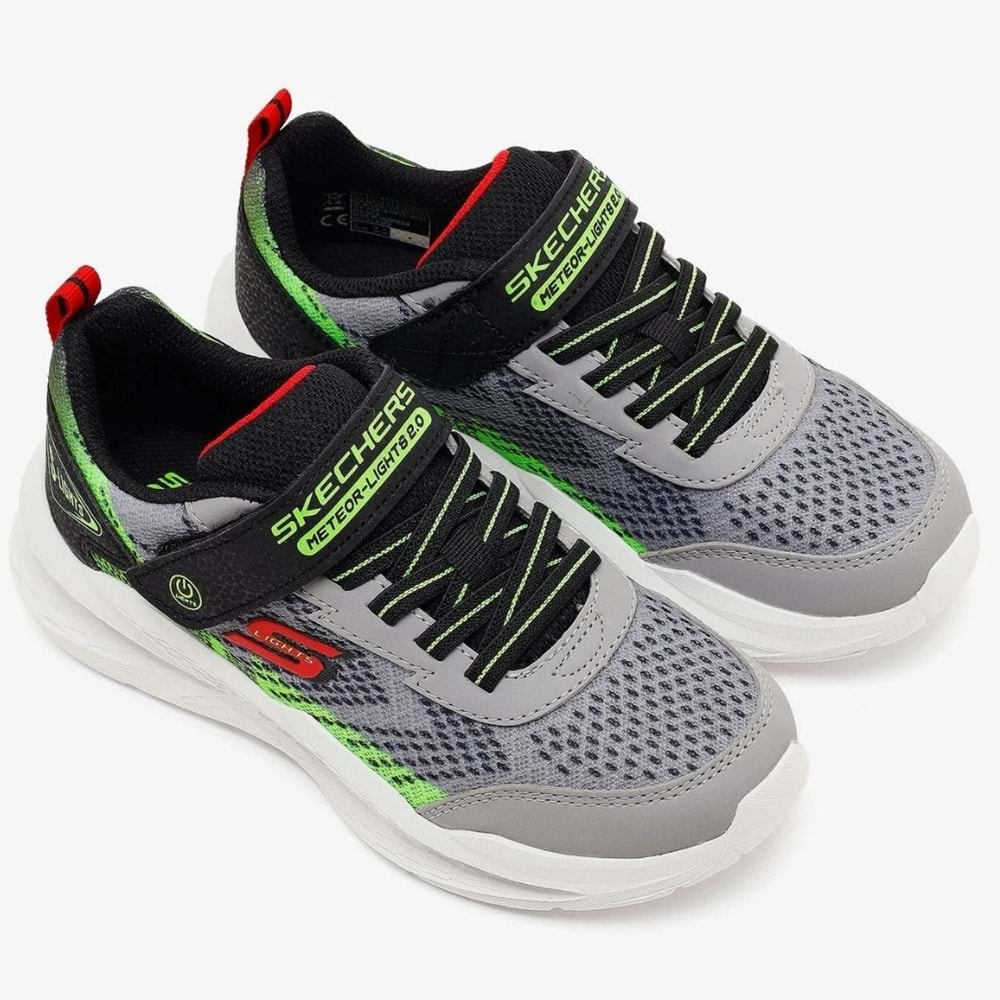 Skechers Meteor-lights 2.0 401490L-GYBK Ortopedik Işıklı Çocuk Spor Ayakkabı