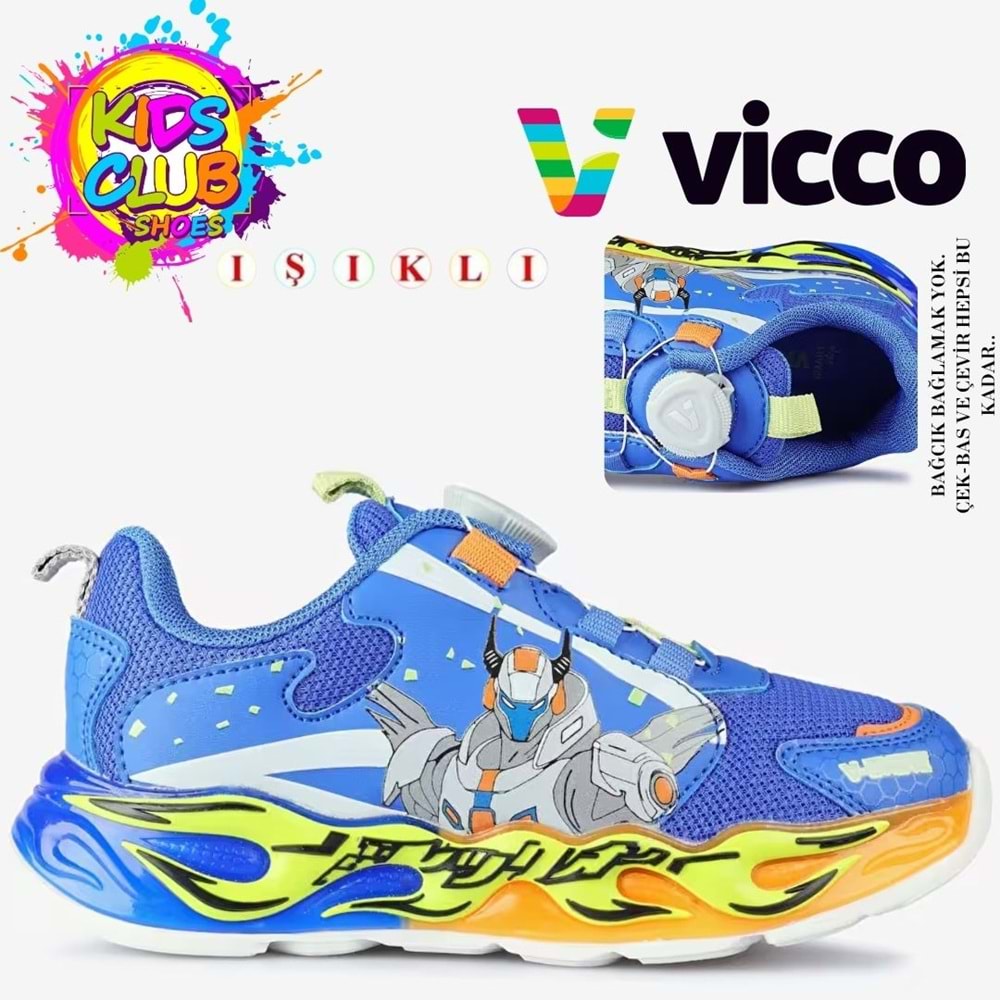 Vicco Lotus Akıllı Bağcıklı Işıklı Ortopedik Çocuk Spor Ayakkabı