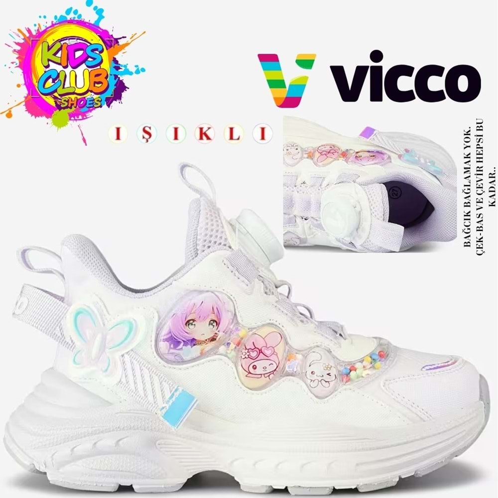 Vicco Bandi Akıllı Bağcıklı Işıklı Ortopedik Çocuk Spor Ayakkabı
