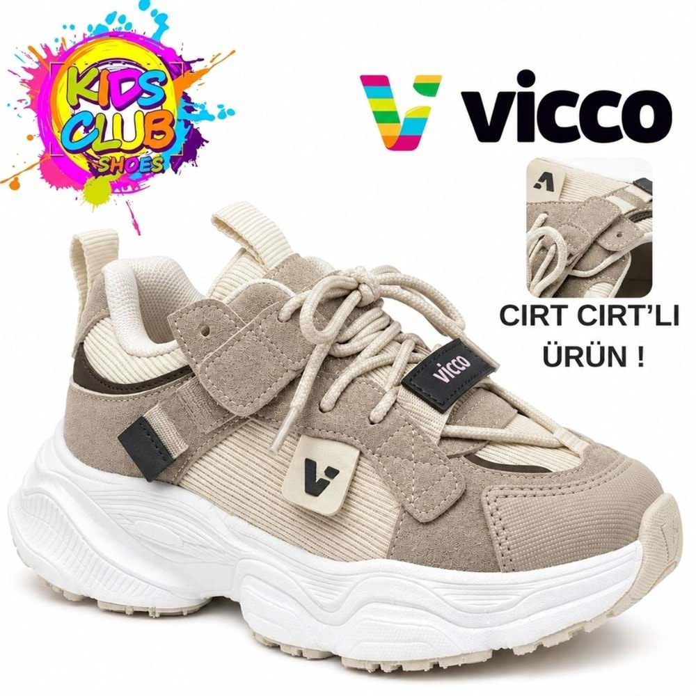 Vicco Ceni Süs Bağcıklı Cırt Cırtlı Ortopedik Çocuk Spor Ayakkabı