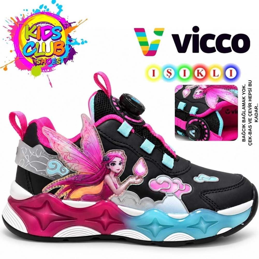Vicoo Viola Akıllı Bağcıklı Işıklı Ortopedik Çocuk Spor Ayakkabı