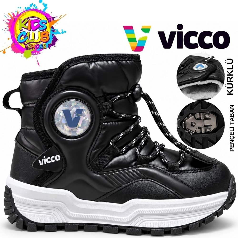 Vicco Kavani İçi Yünlü Pençeli Kauçuk Taban Kar Botu Ortopedik Çocuk Bot