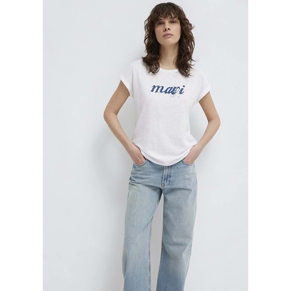 Mavi M166422-620 Mavi Logo Baskılı T-Shirt Kadın Tişört