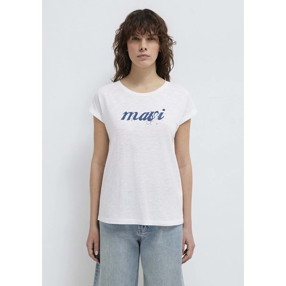 Mavi M166422-620 Mavi Logo Baskılı T-Shirt Kadın Tişört