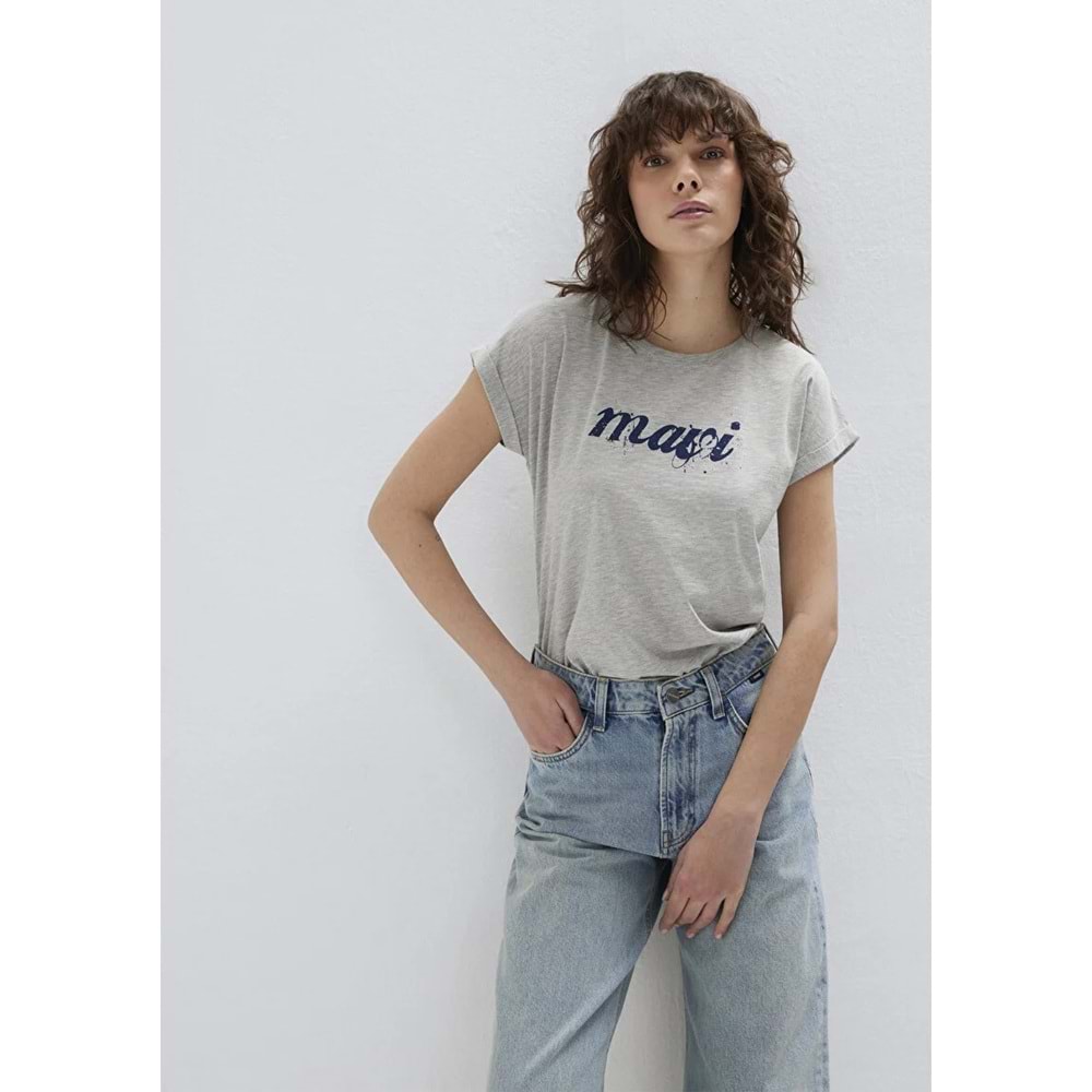Mavi M166422-25702 Mavi Logo Baskılı T-Shirt Kadın Tişört