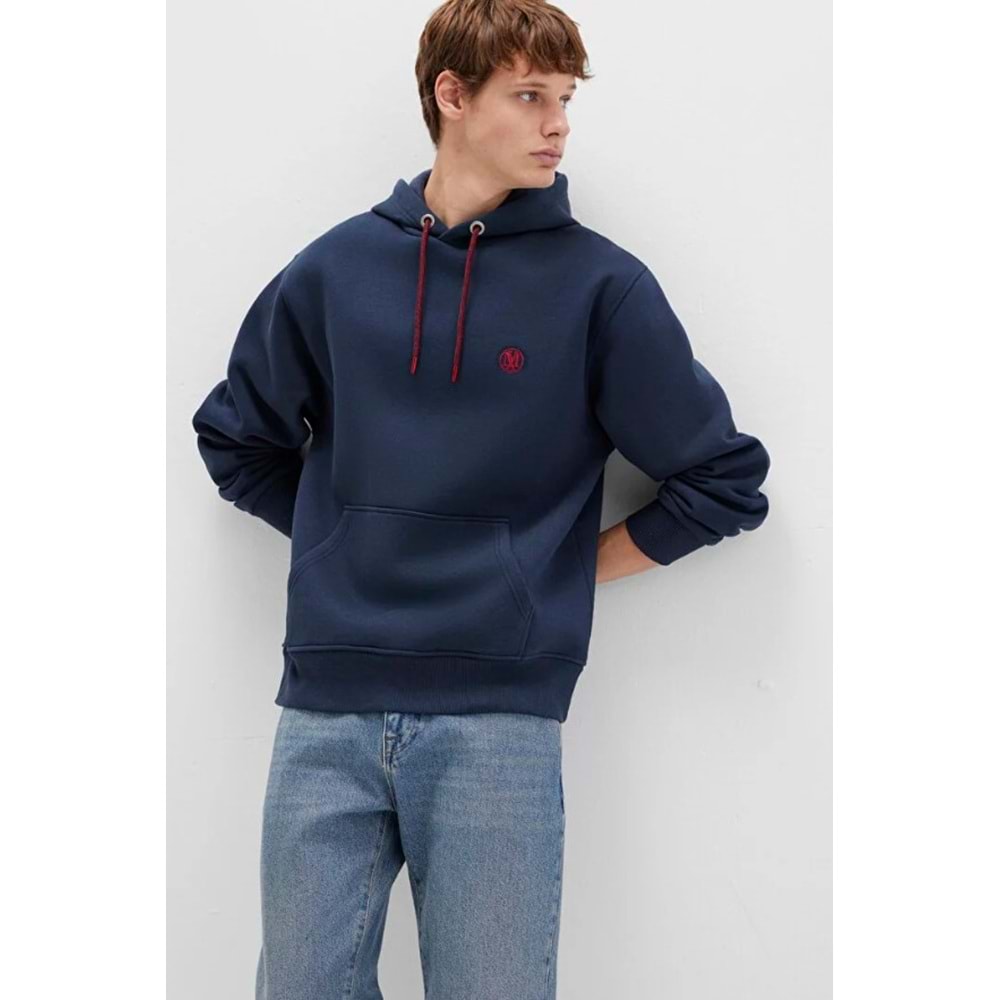 Mavi 065809-29743 Logo Nakışlı Erkek Kapüşonlu Sweatshirt