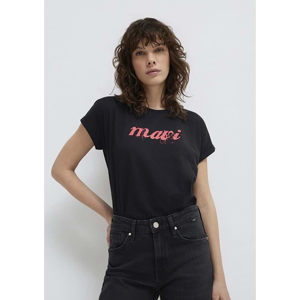 Mavi M166422-900 Mavi Logo Baskılı T-Shirt Kadın Tişört