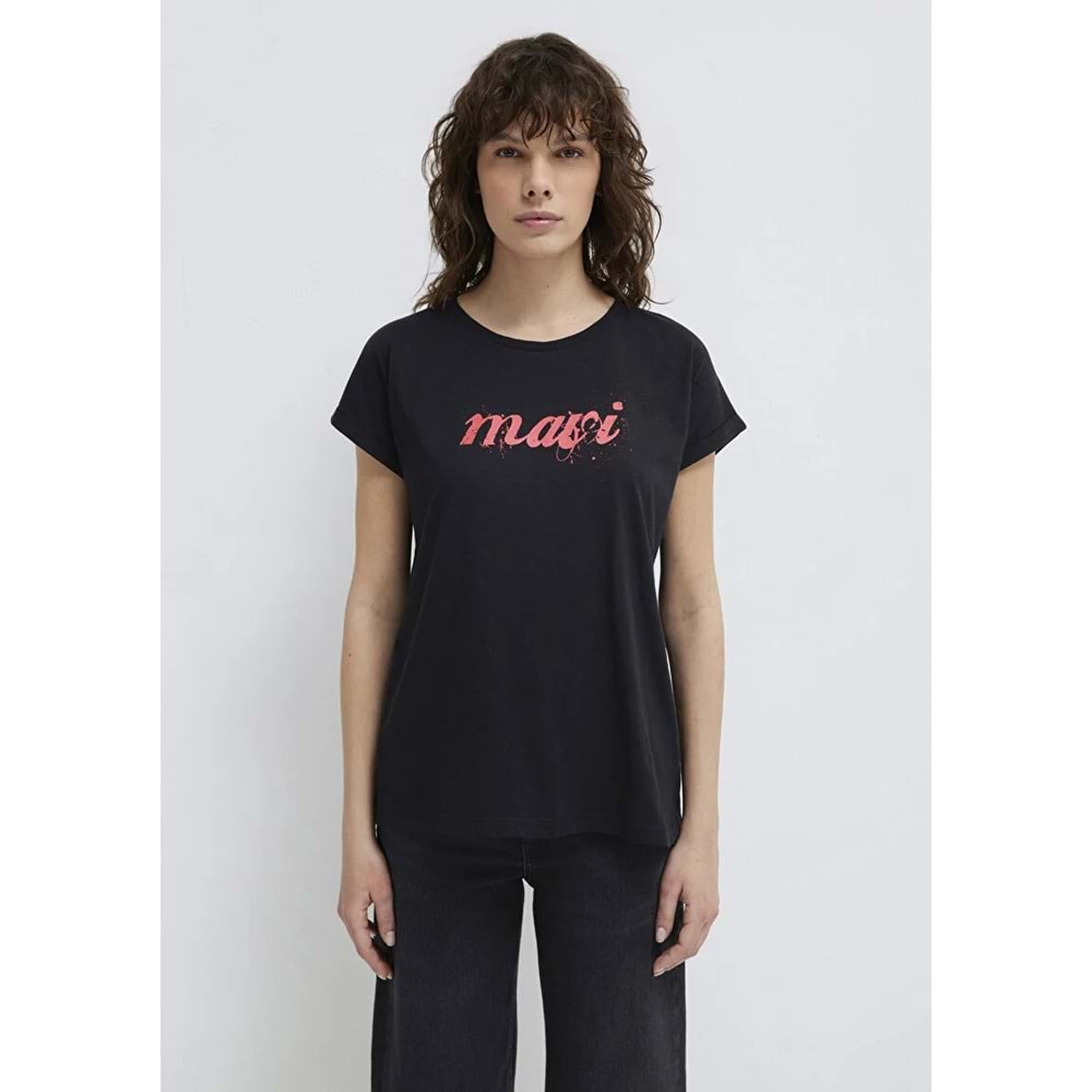 Mavi M166422-900 Mavi Logo Baskılı T-Shirt Kadın Tişört
