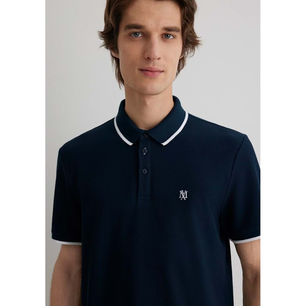 Mavi M066039-30651 Mühür Logo Şerit Detaylı Polo Yaka Tişört Erkek Tişort