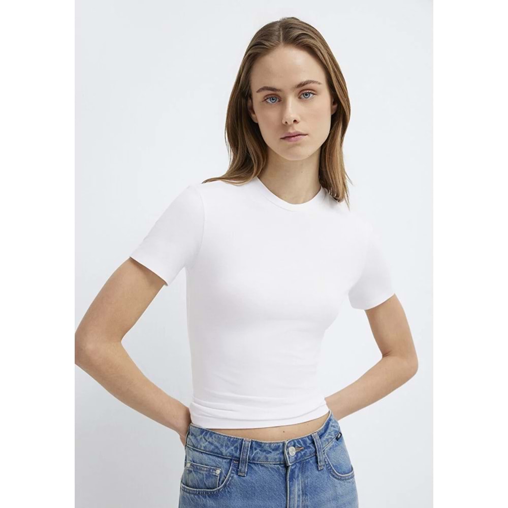 Mavi M1600963-620 Mavi Soft-Premium Basic Modal Karışımlı T-Shirt Kadın Tişört