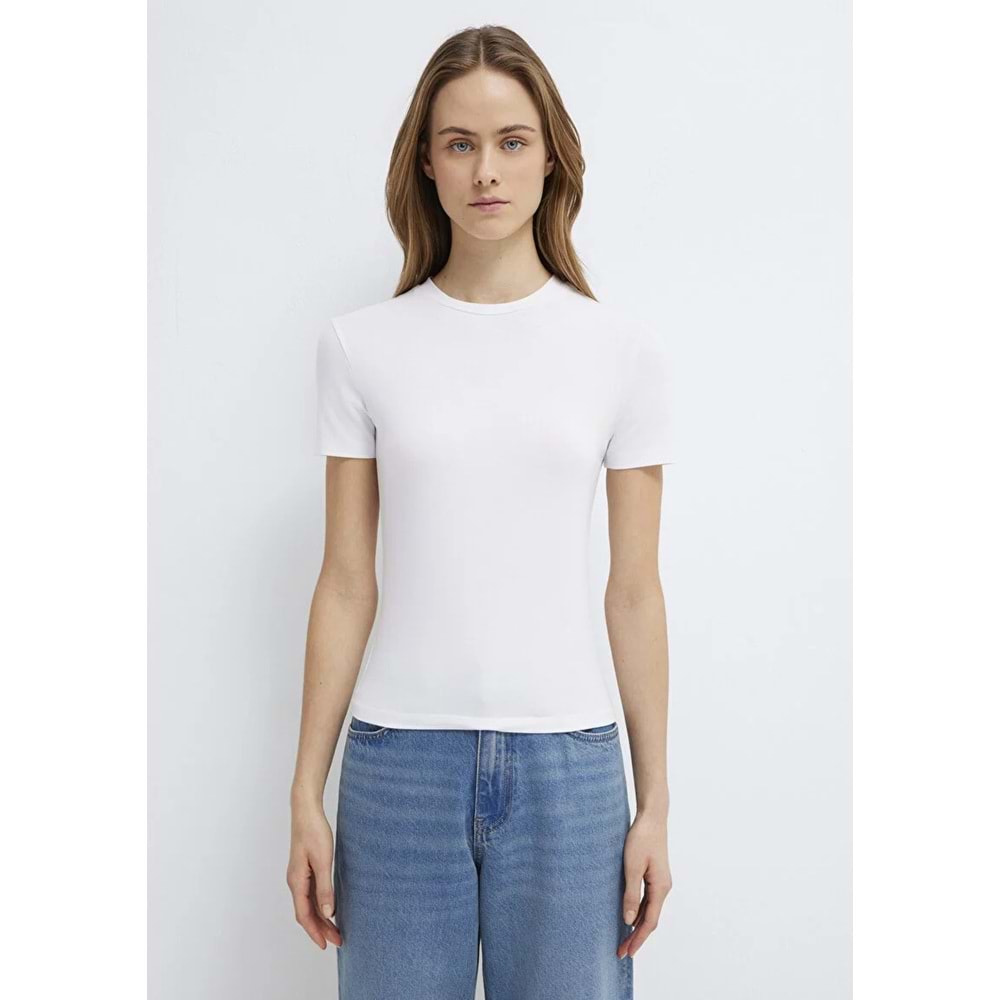 Mavi M1600963-620 Mavi Soft-Premium Basic Modal Karışımlı T-Shirt Kadın Tişört