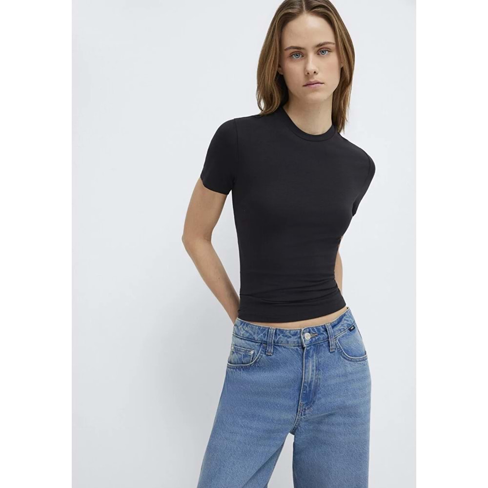 Mavi M1600963-900 Mavi Soft-Premium Basic Modal Karışımlı T-Shirt Kadın Tişört