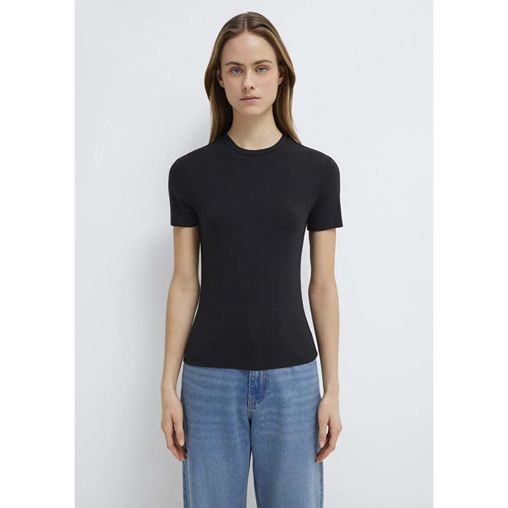 Mavi M1600963-900 Mavi Soft-Premium Basic Modal Karışımlı T-Shirt Kadın Tişört