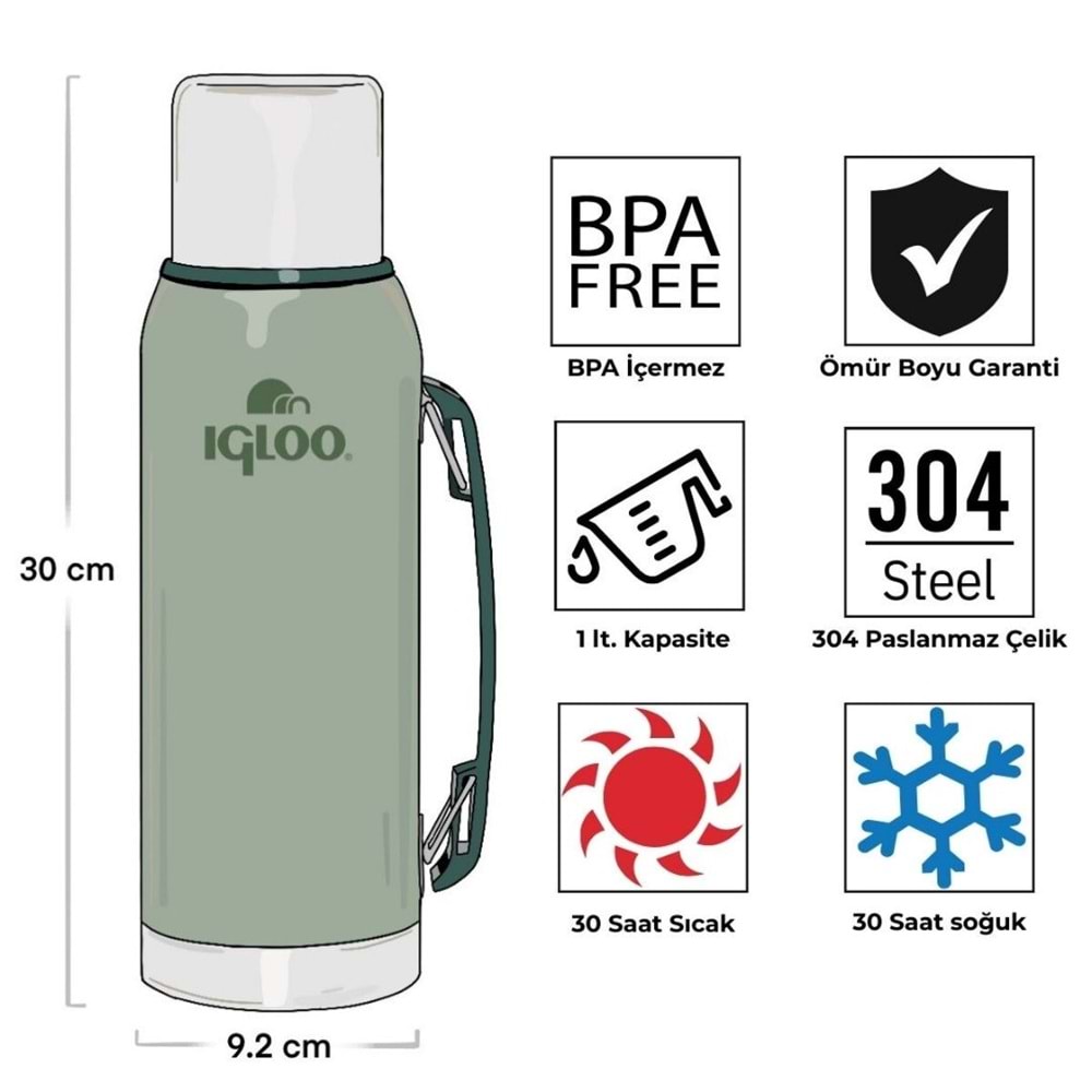 Igloo Legend Botte 1 Litre Klasik Termos Matara