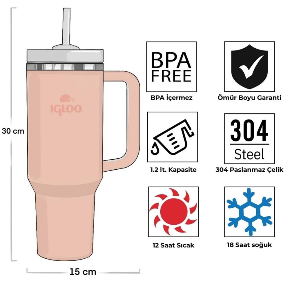 Igloo Stadler Thermo Mug 1.2 Litre Pipetlı Matara