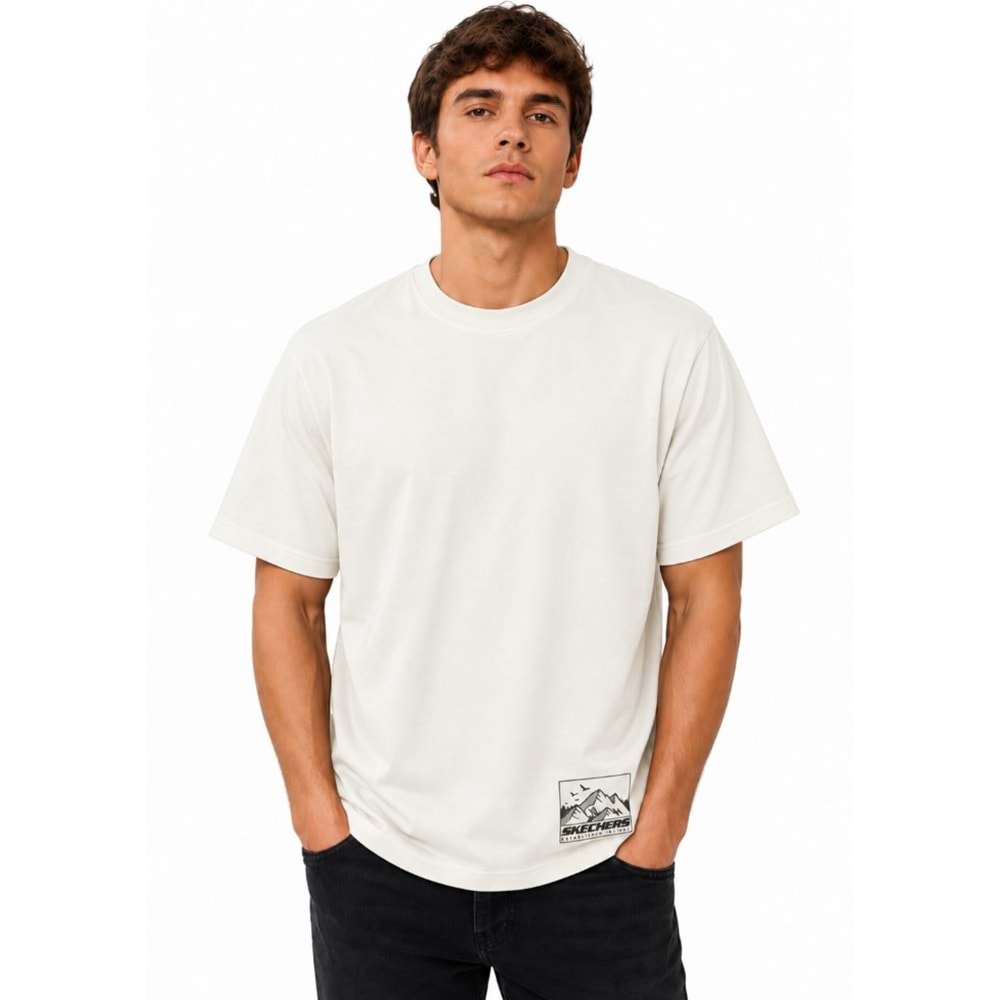 Skechers M Skypeak Crewneck Regular Box Logo T-Shirt S2620057-3855 Erkek Tişort