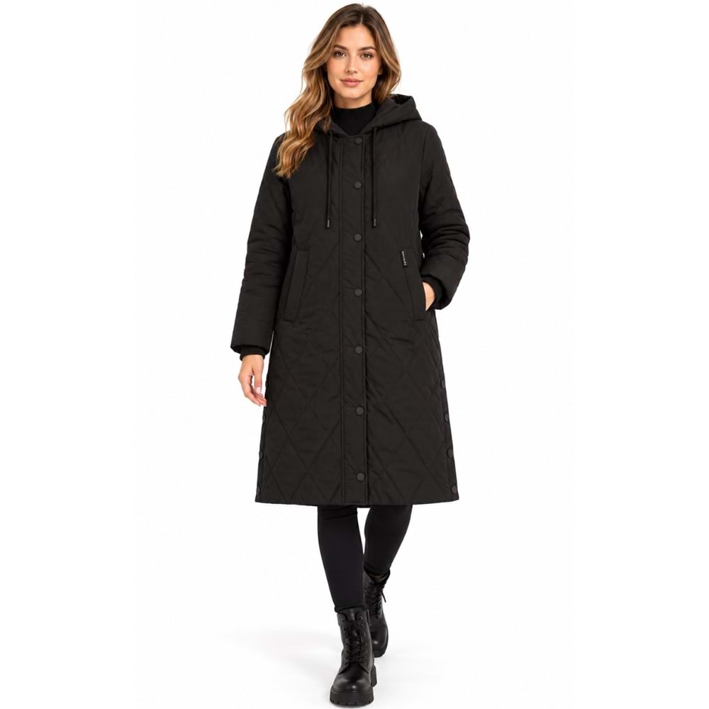 Skechers All Weather Cozy Fit Long Full Zip Jacket S2620099-3817 Kadın Mont