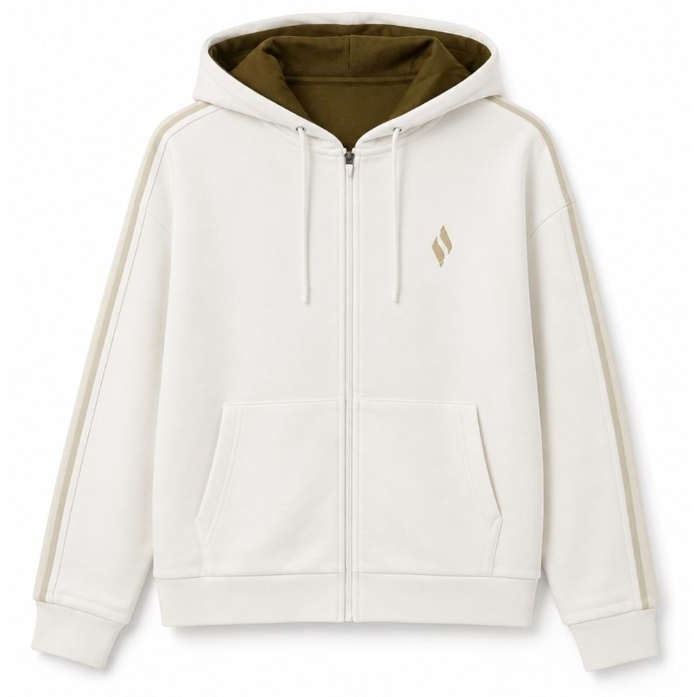 Skechers S2620121-3855 W Stripe Zip Hoodie Kapüşonlu Fermuarlı Sweatshirt Kadın Sweatshirt