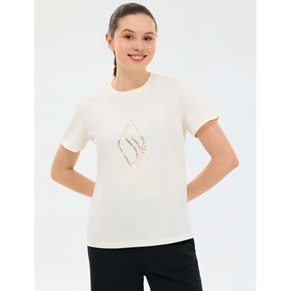 Skechers S2610049-3855 W Regular Fit Graphic T-Shirt Kadın Tişört
