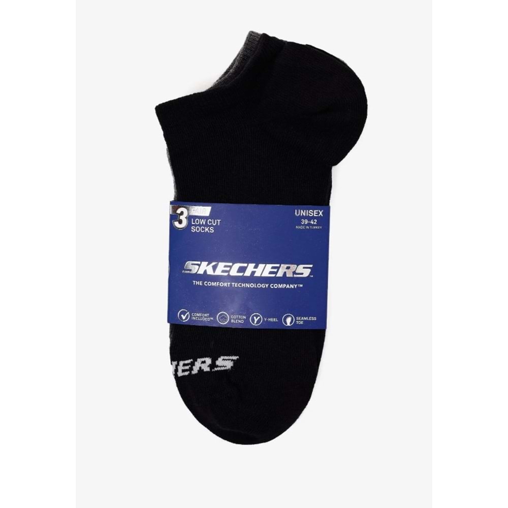 Skechers S2520315-3700 U Low Cut 3 Pack 3 Parça-Adet Unisex Çorap