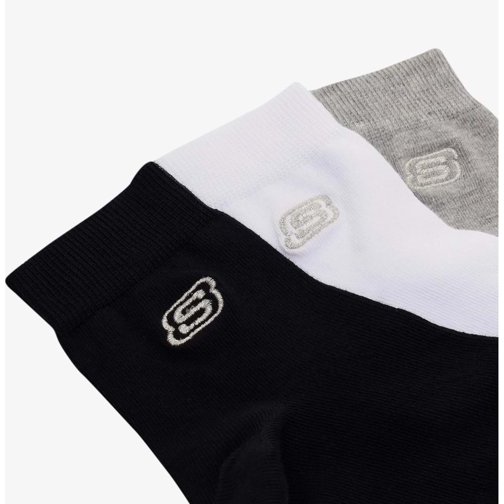 Skechers S2520319-3474 Shiny Logo Bilek Üstü Çorap 3 Parça-Adet Unisex Çorap