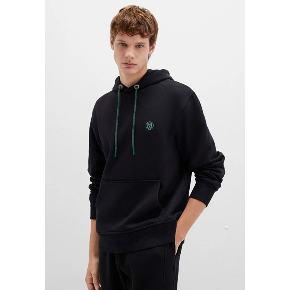 Mavi 065809-900 Logo Nakışlı Erkek Kapüşonlu Sweatshirt