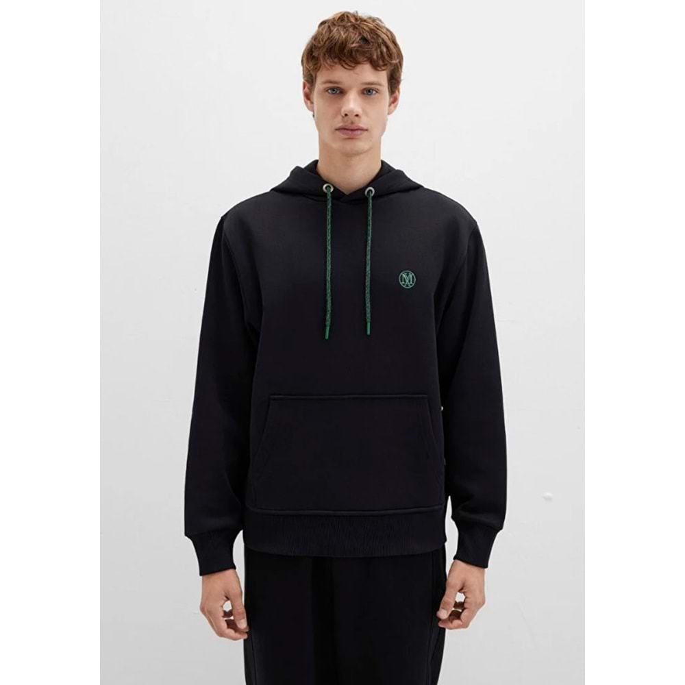 Mavi 065809-900 Logo Nakışlı Erkek Kapüşonlu Sweatshirt
