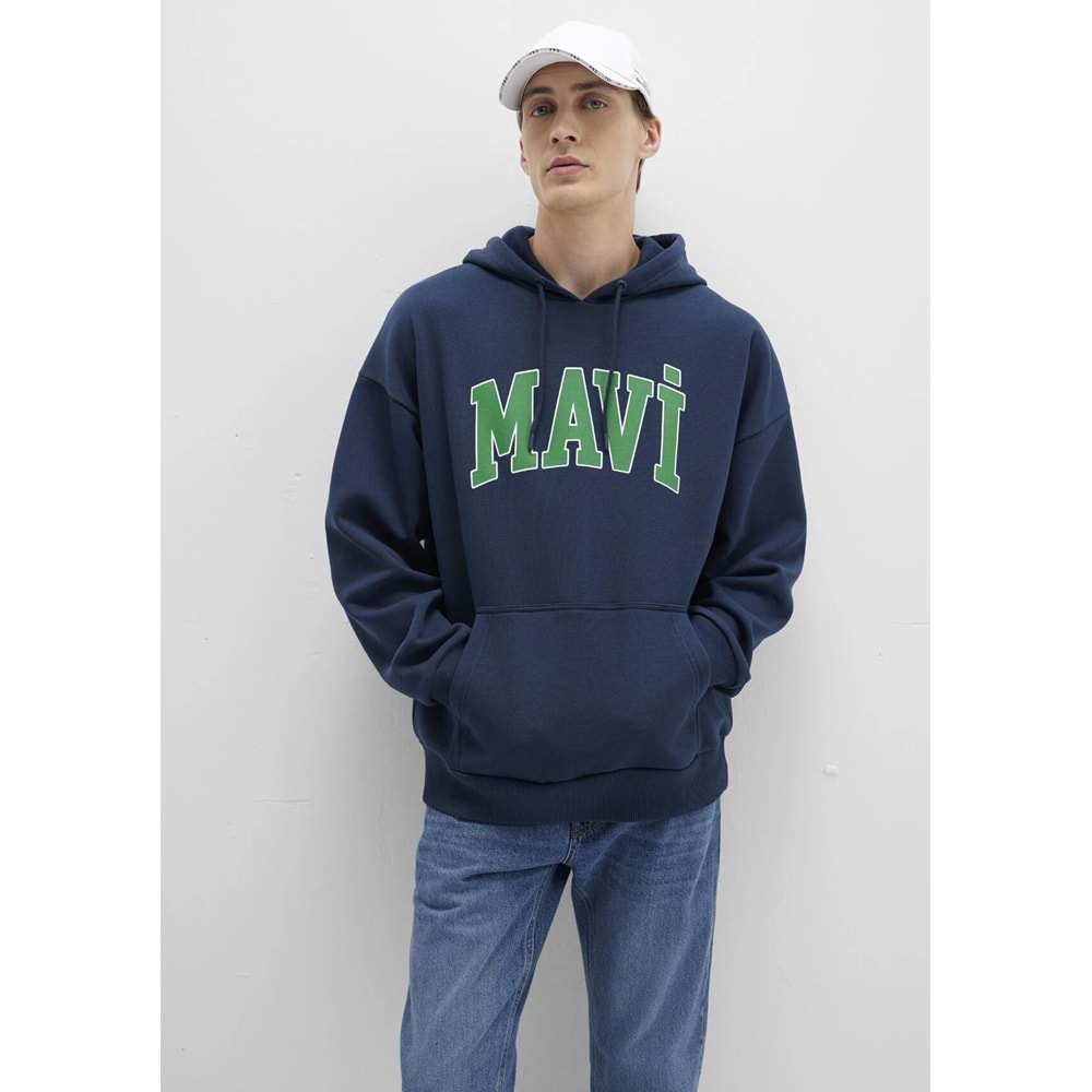 Mavi M067149-29743 Logo Baskılı Erkek Kapüşonlu Sweatshirt