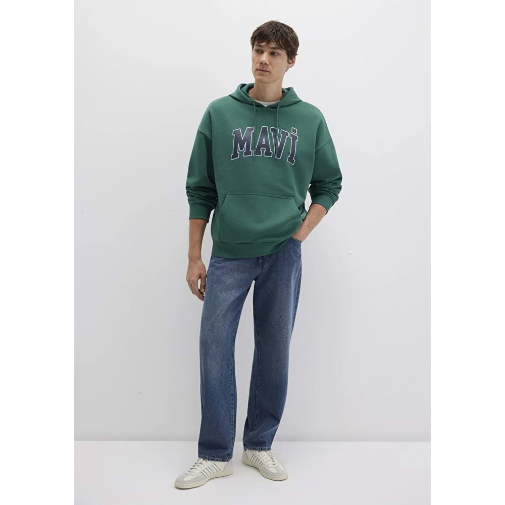 Mavi M067149-71874 Logo Baskılı Erkek Kapüşonlu Sweatshirt