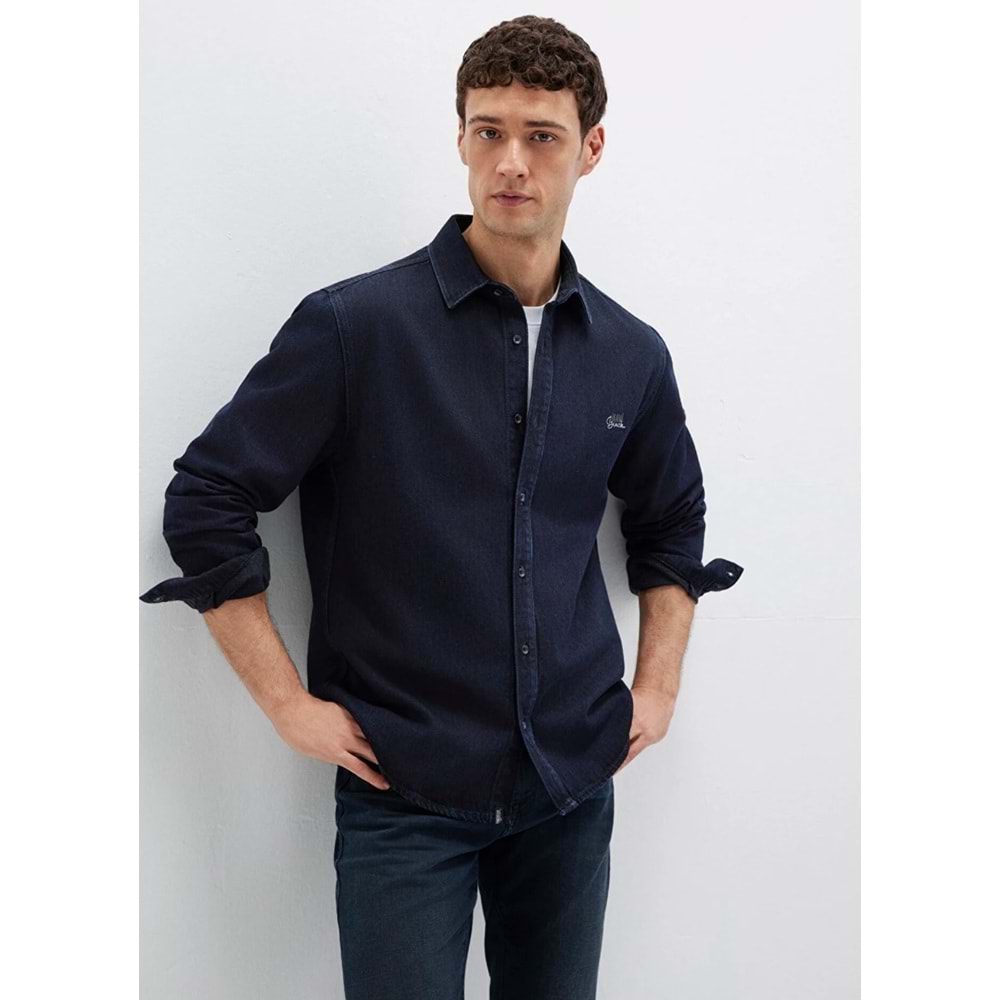 Mavi M0210496-85224 Mavi Roy Lux Black Jean Gömlek Erkek Gömlek
