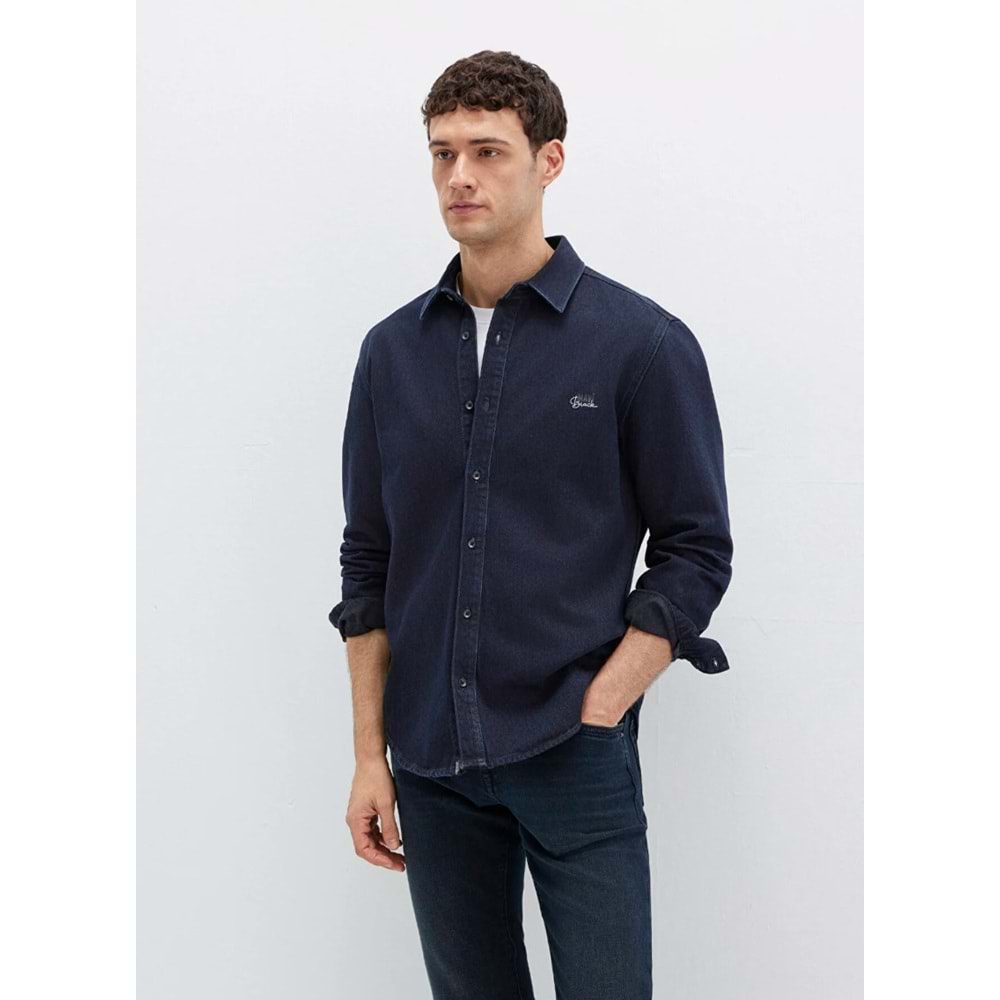 Mavi M0210496-85224 Mavi Roy Lux Black Jean Gömlek Erkek Gömlek