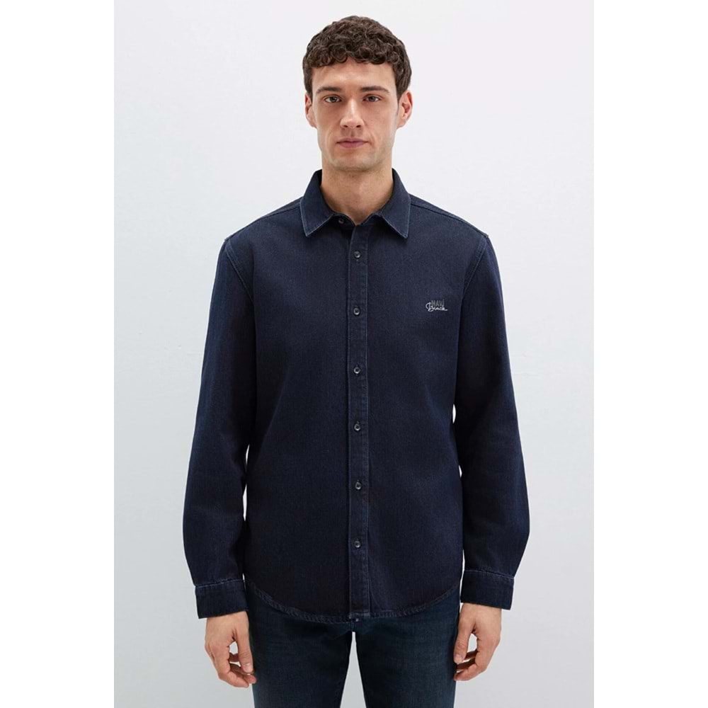 Mavi M0210496-85224 Mavi Roy Lux Black Jean Gömlek Erkek Gömlek